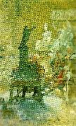 Carl Larsson omarbetat forslag till vaggmalningar i nationalmusei nedre trapphall oil painting artist